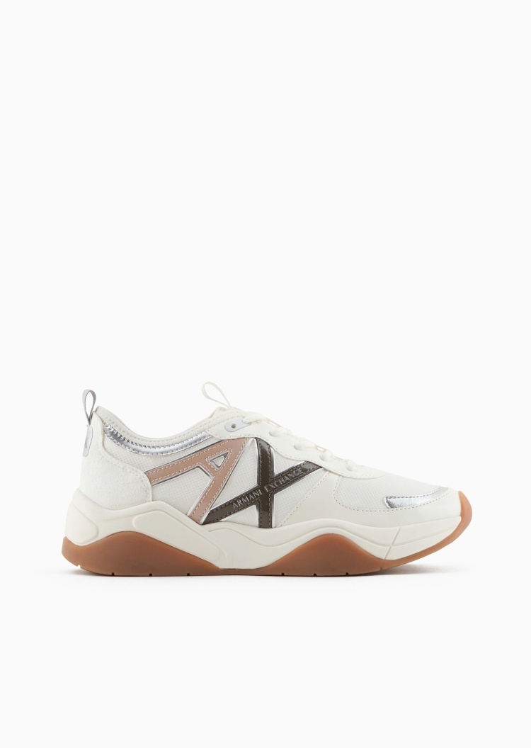 ARMANI EXCHANGE 女士系带低帮厚底老爹休闲LOGO运动鞋