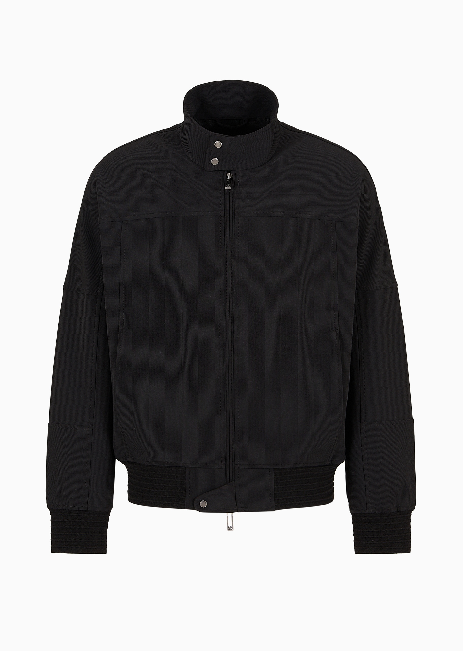 男士弹力合身长袖短款按扣立领落肩夹克| 夹克-男士| EMPORIO ARMANI  