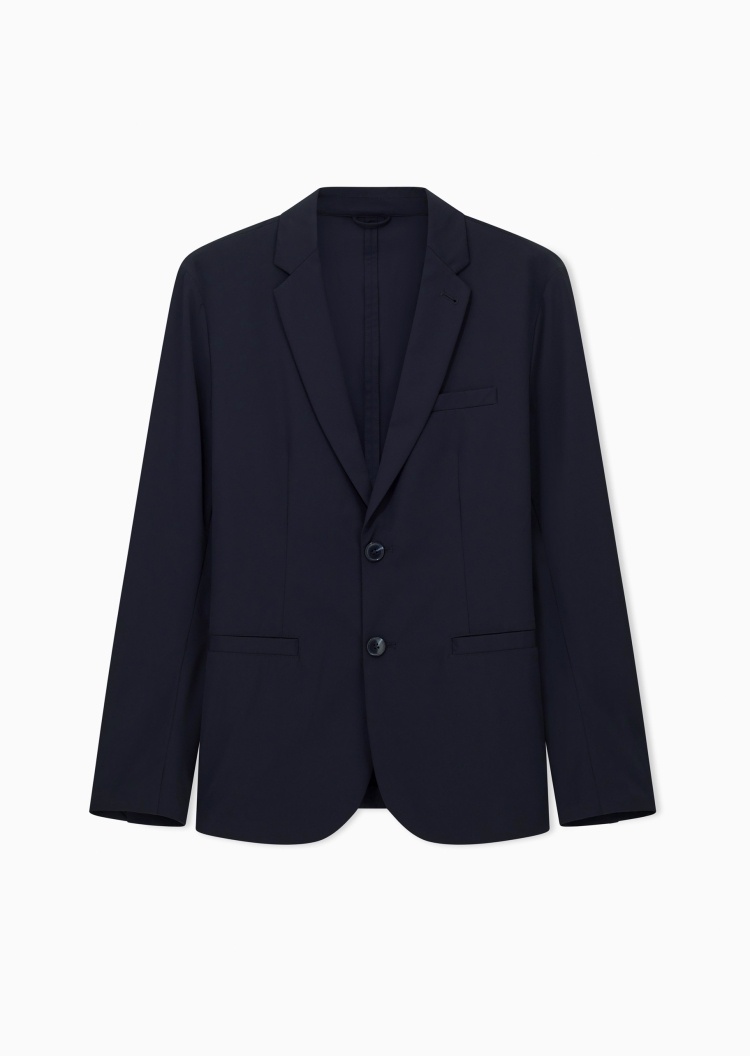 ARMANI EXCHANGE 男士合身长袖平驳领休闲商务西装外套