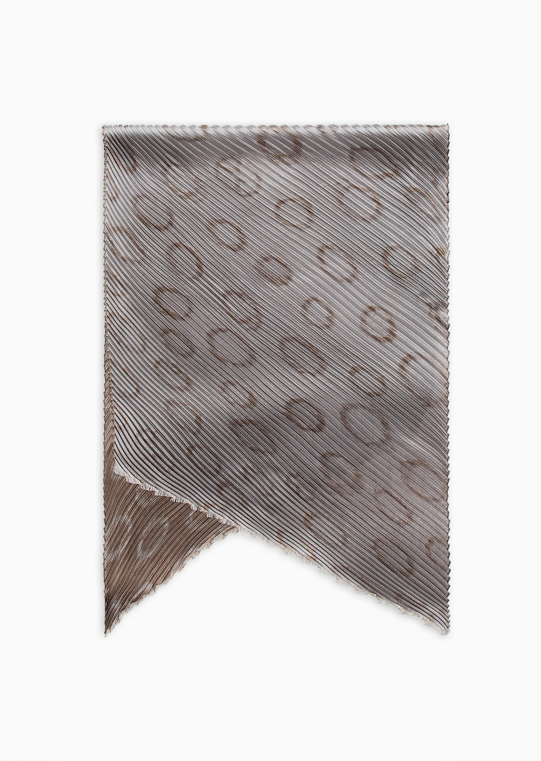 Giorgio Armani 女士季桑蚕丝混纺褶裥双色印花休闲围巾