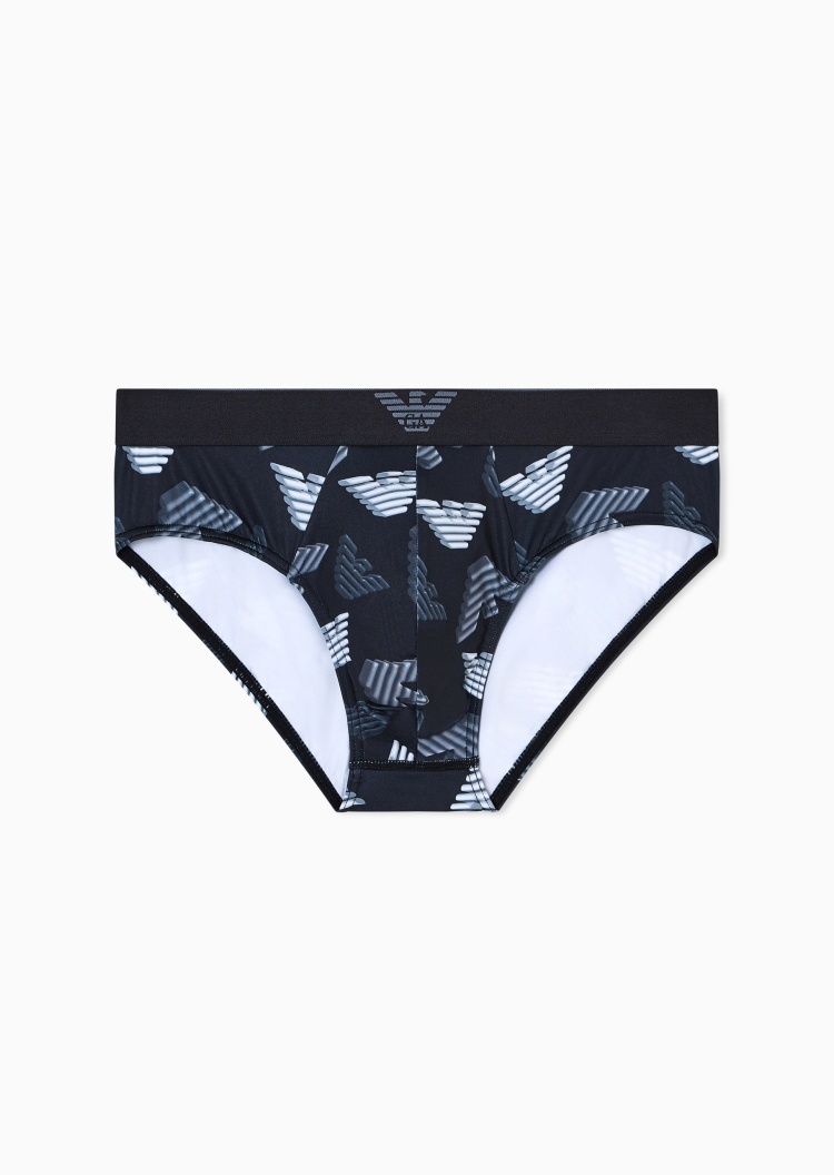 Emporio Armani 男士弹力三角多彩鹰标印花时尚内裤