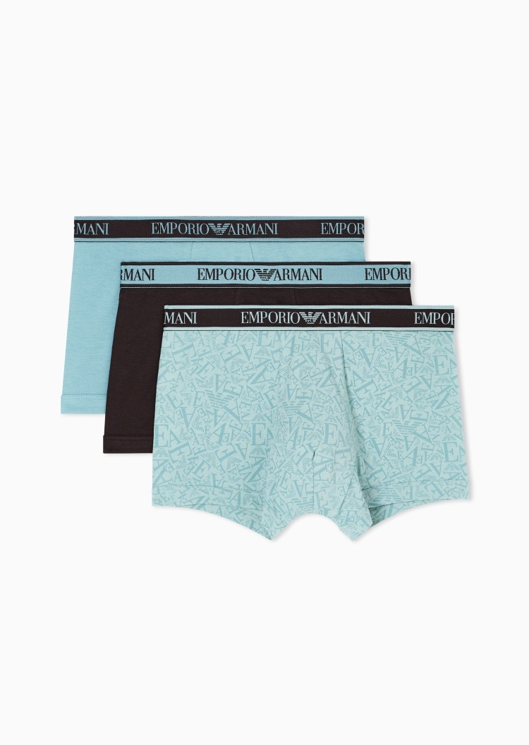 Emporio Armani 男士三条装纯棉平角内裤轻奢礼物