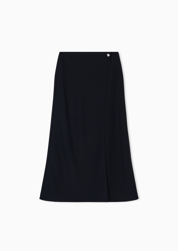 ARMANI EXCHANGE 女士长款纯色单粒纽扣高开叉半身裙
