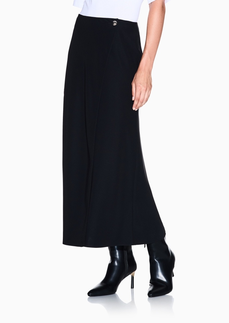 ARMANI EXCHANGE 女士长款纯色单粒纽扣高开叉半身裙