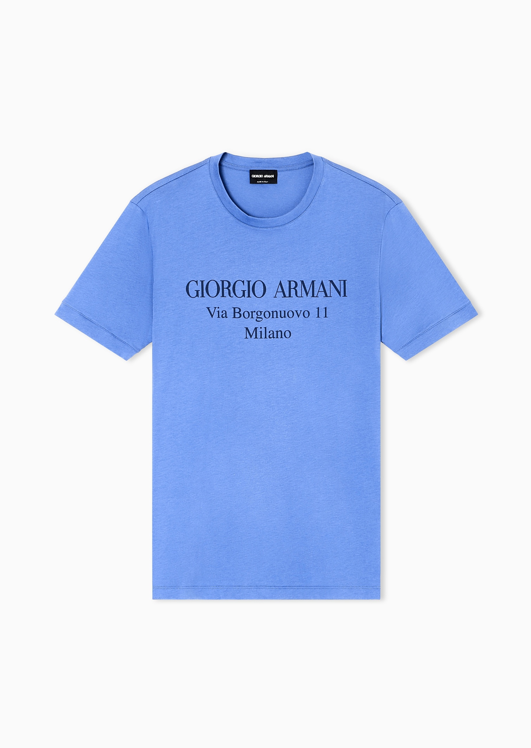 Giorgio Armani 男士全棉合身短袖圆领重磅字母印花T恤
