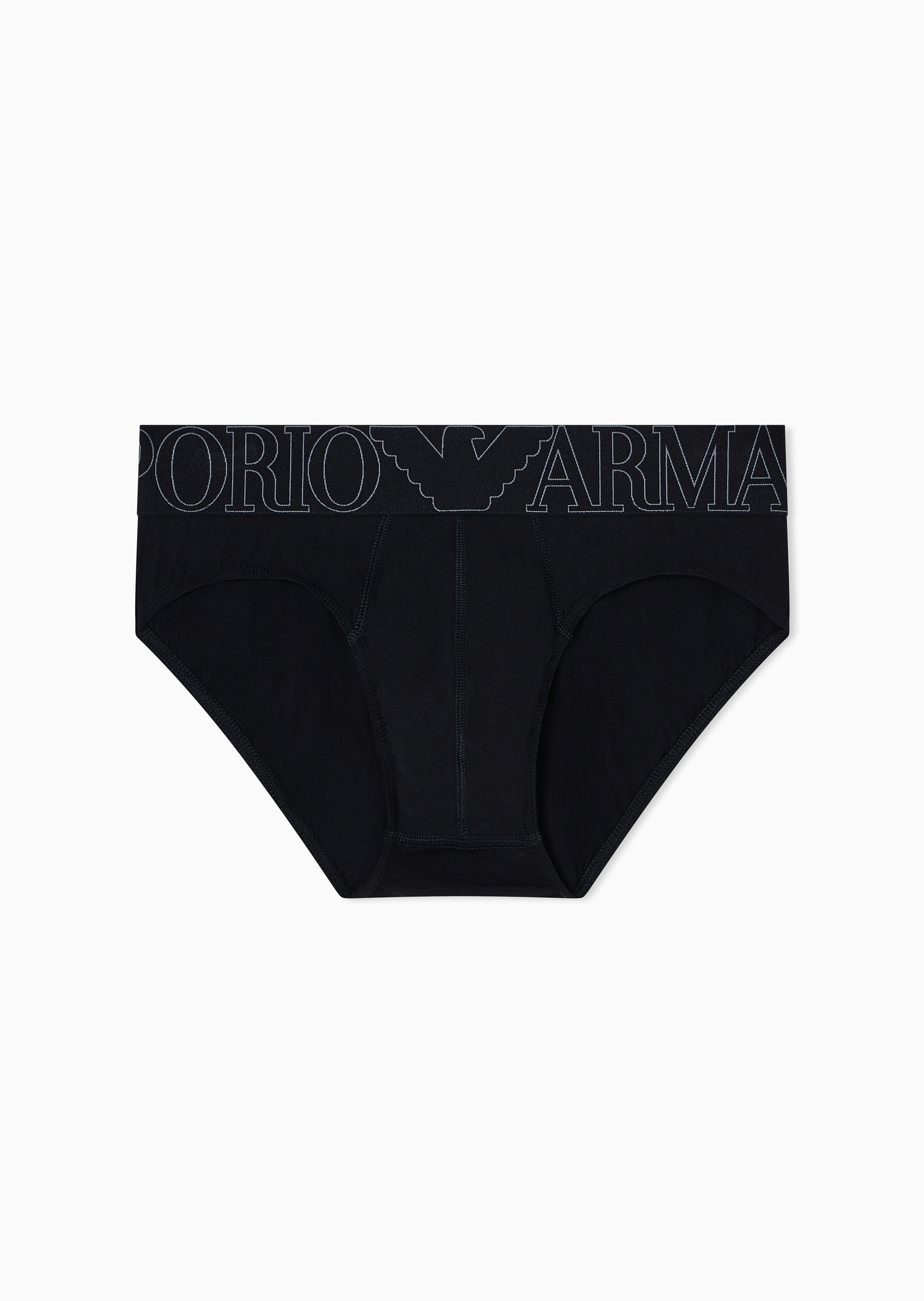 Emporio Armani 男士纯棉弹力三角LOGO腰边内裤