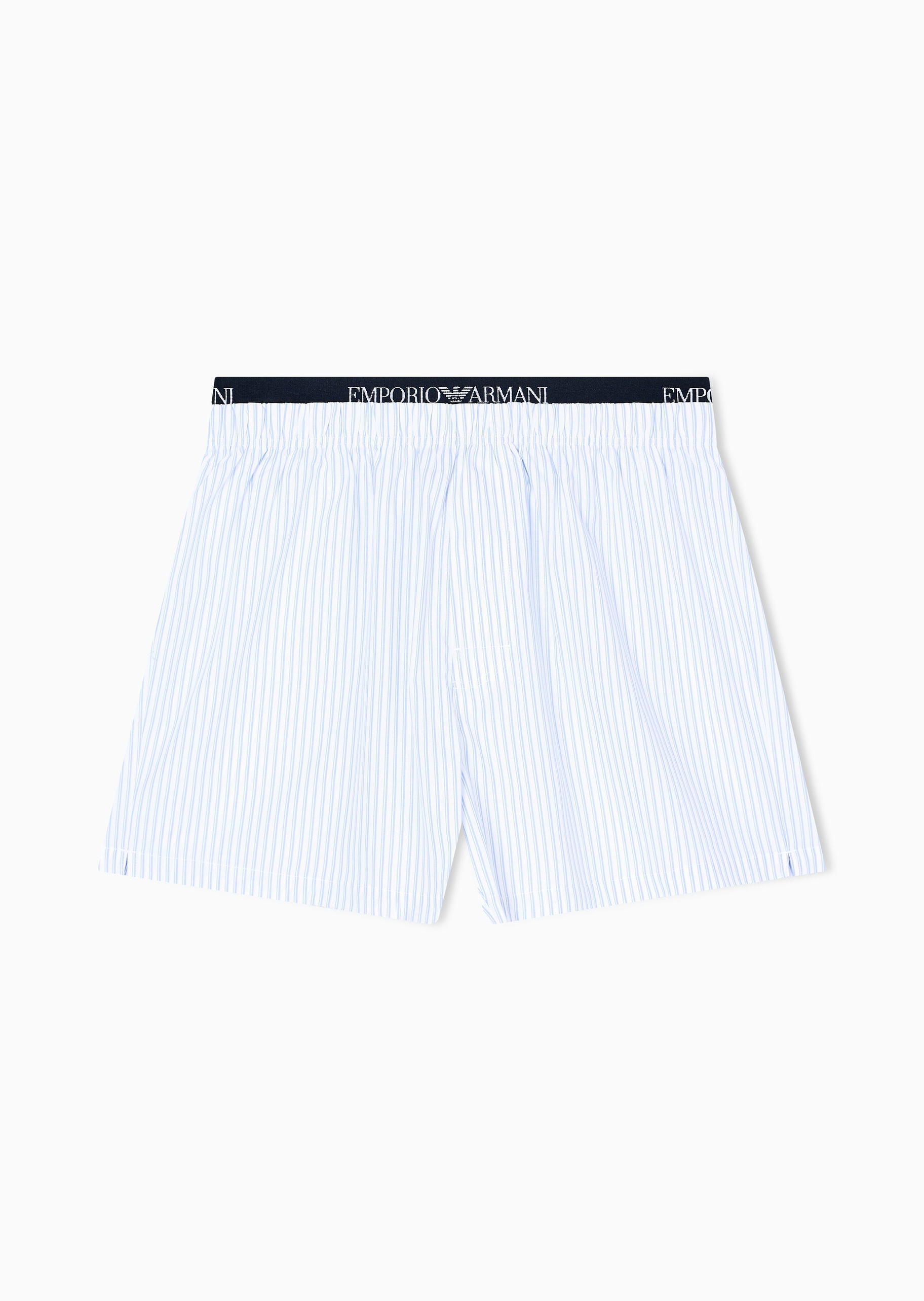 Emporio Armani 男士全棉松紧腰撞色饰边家居短裤
