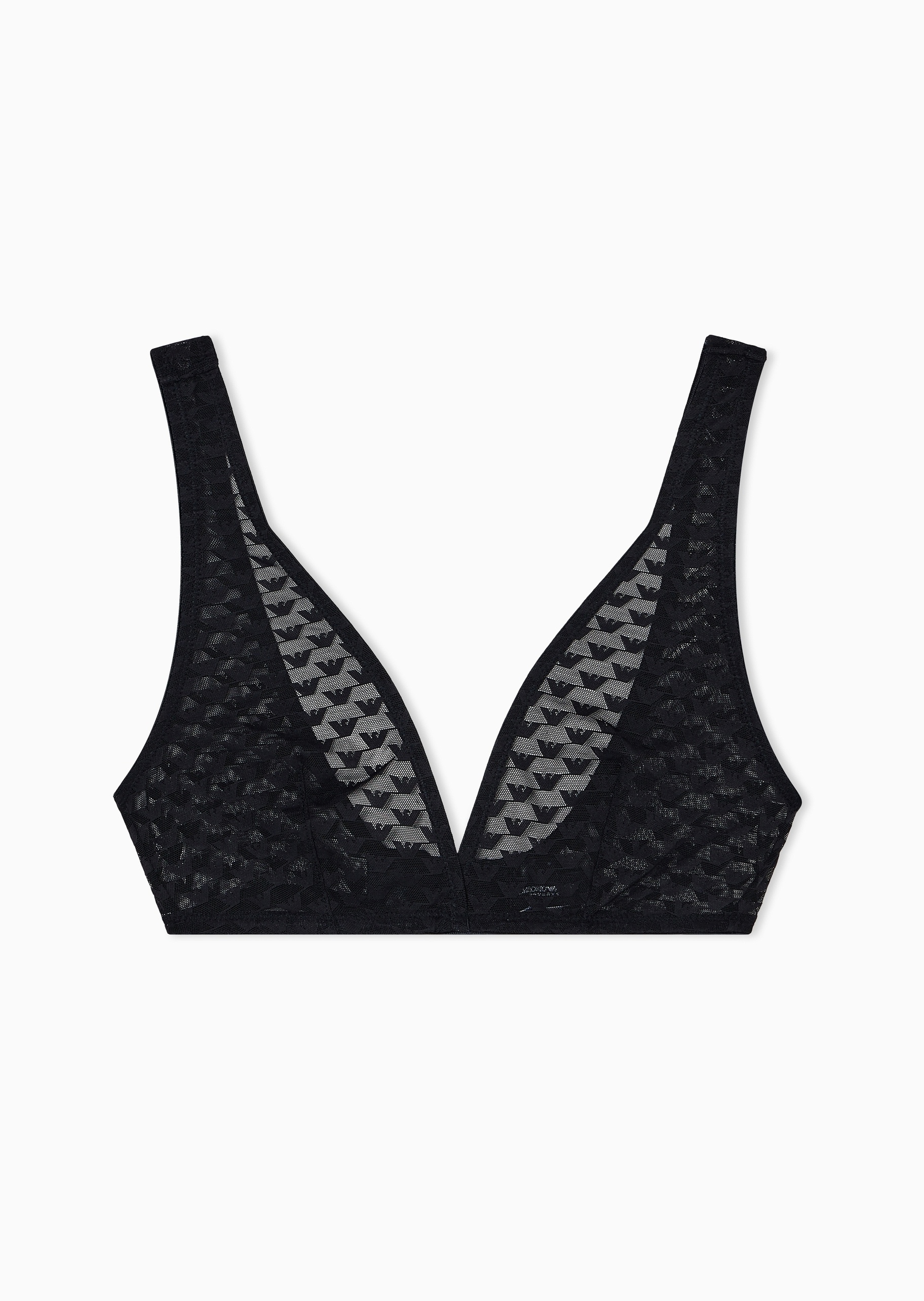 Emporio Armani 女士轻薄网布弹力钩扣通体鹰标文胸