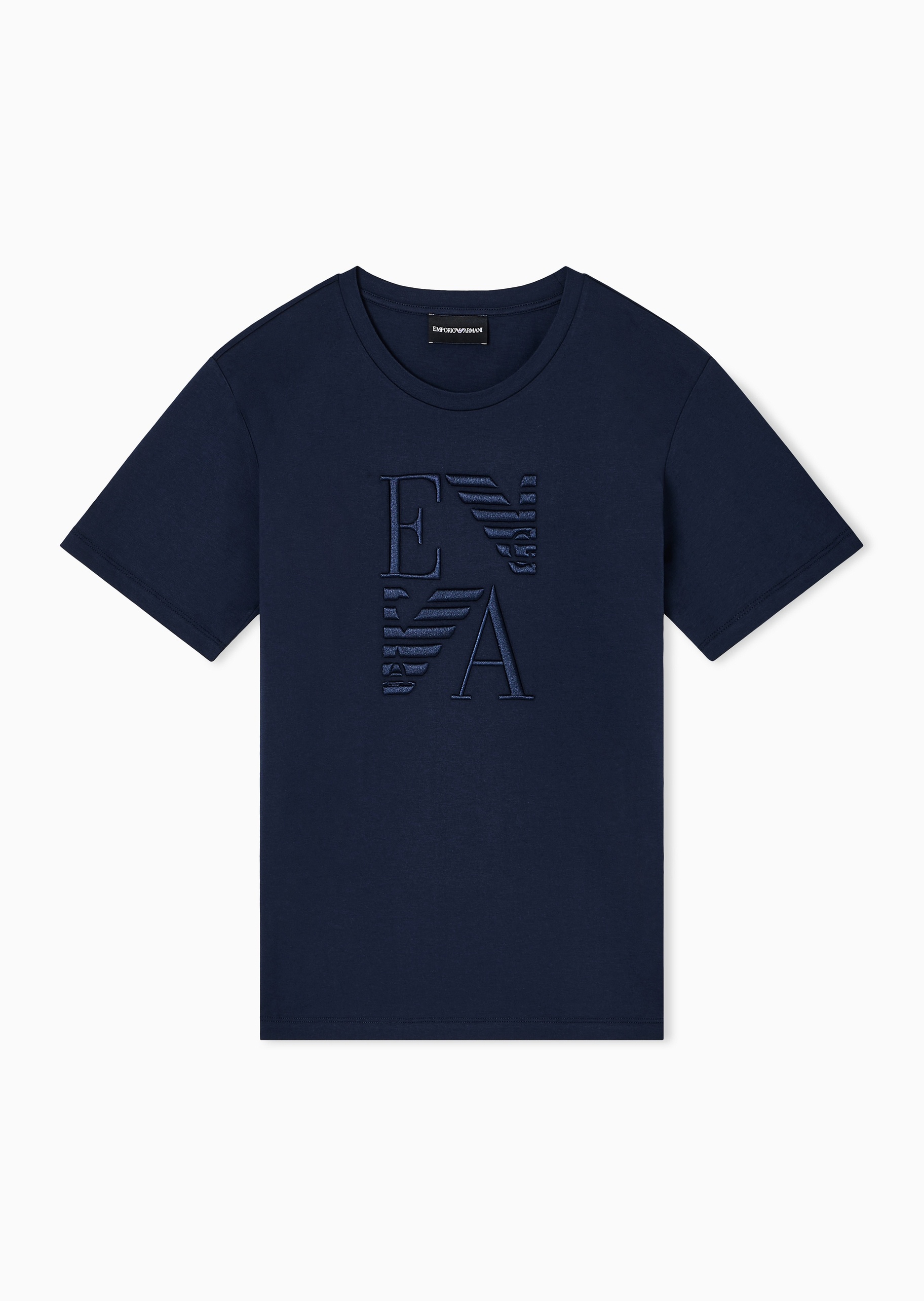 Emporio Armani 女士全棉合身短袖圆领刺绣薄T恤