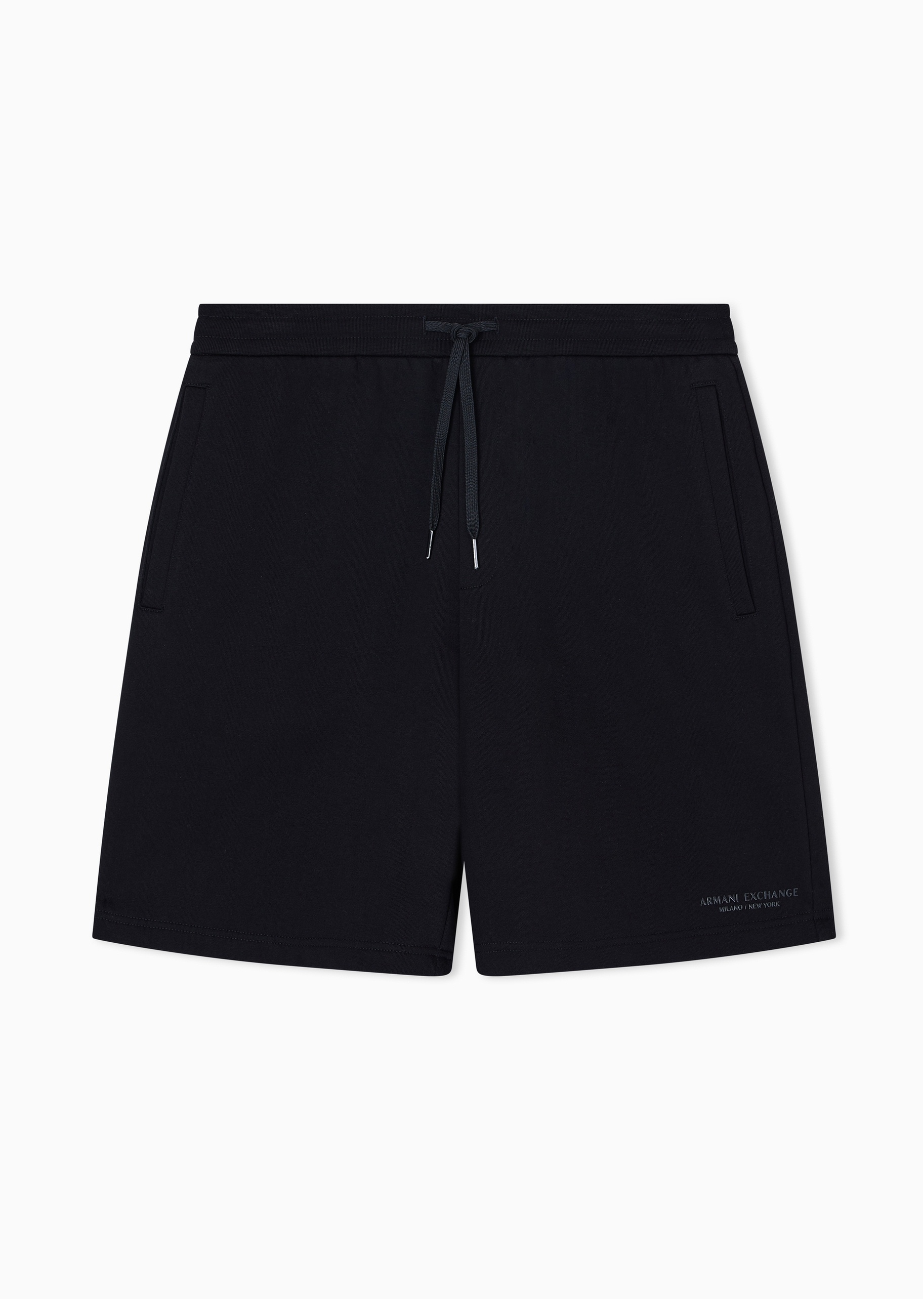 ARMANI EXCHANGE 男士纯棉系带腰直筒字母印花短裤
