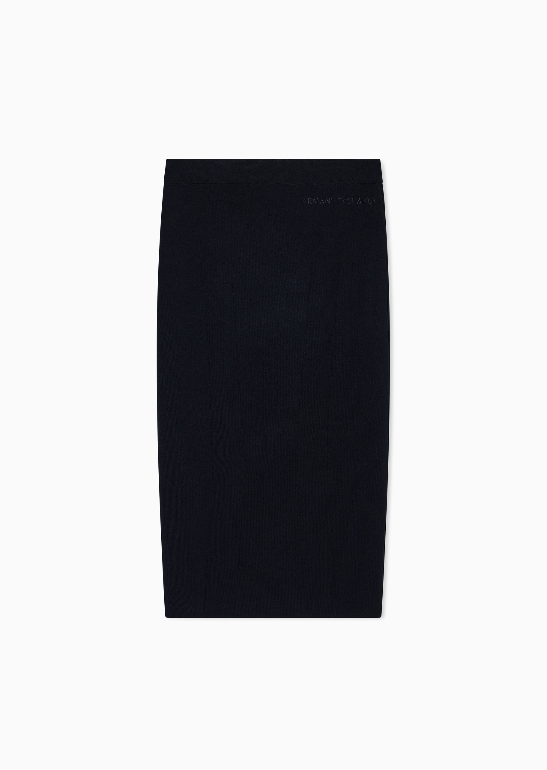ARMANI EXCHANGE 女士修身中长款纯色刺绣标识半身裙