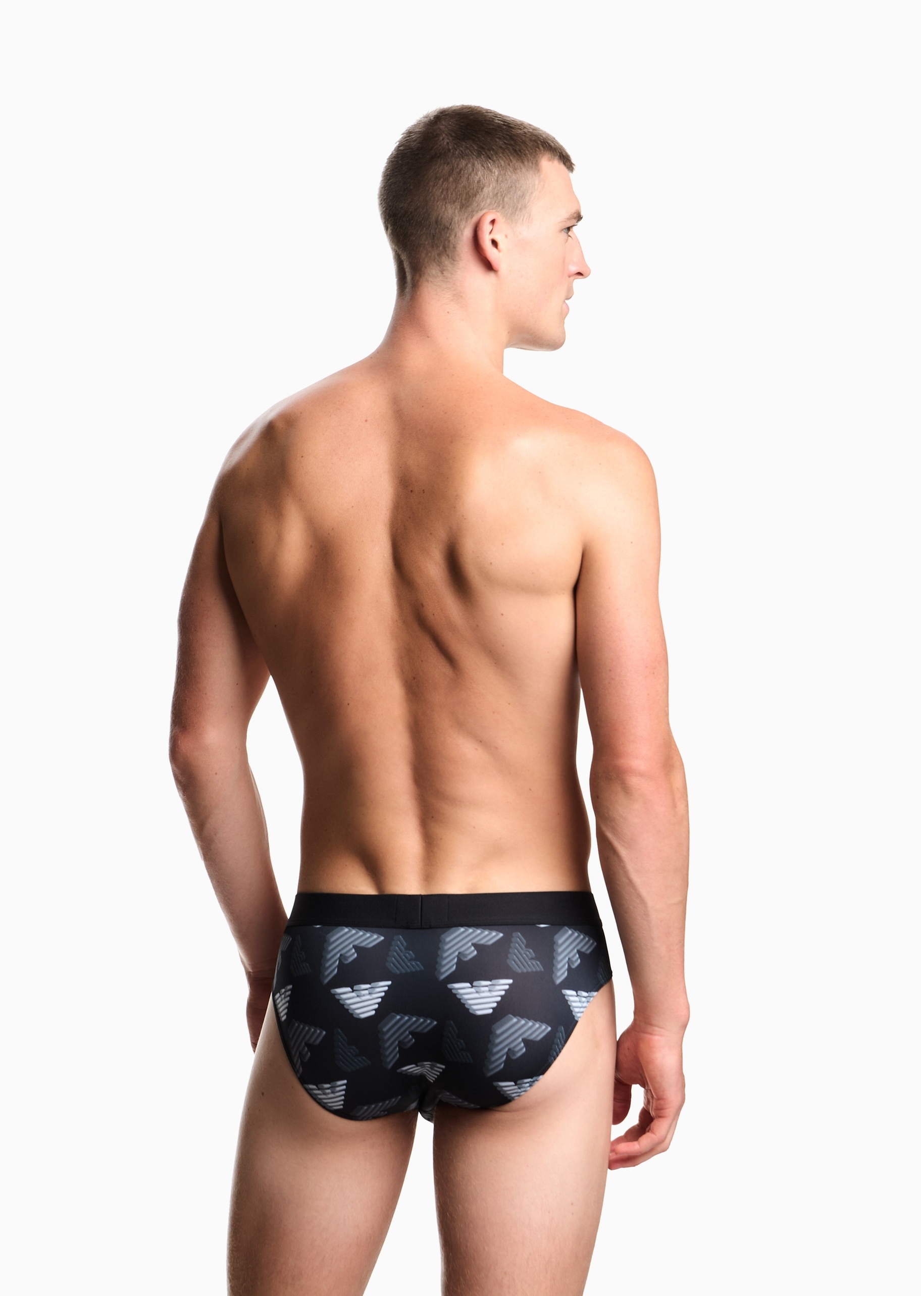 Emporio Armani 男士弹力三角多彩鹰标印花时尚内裤