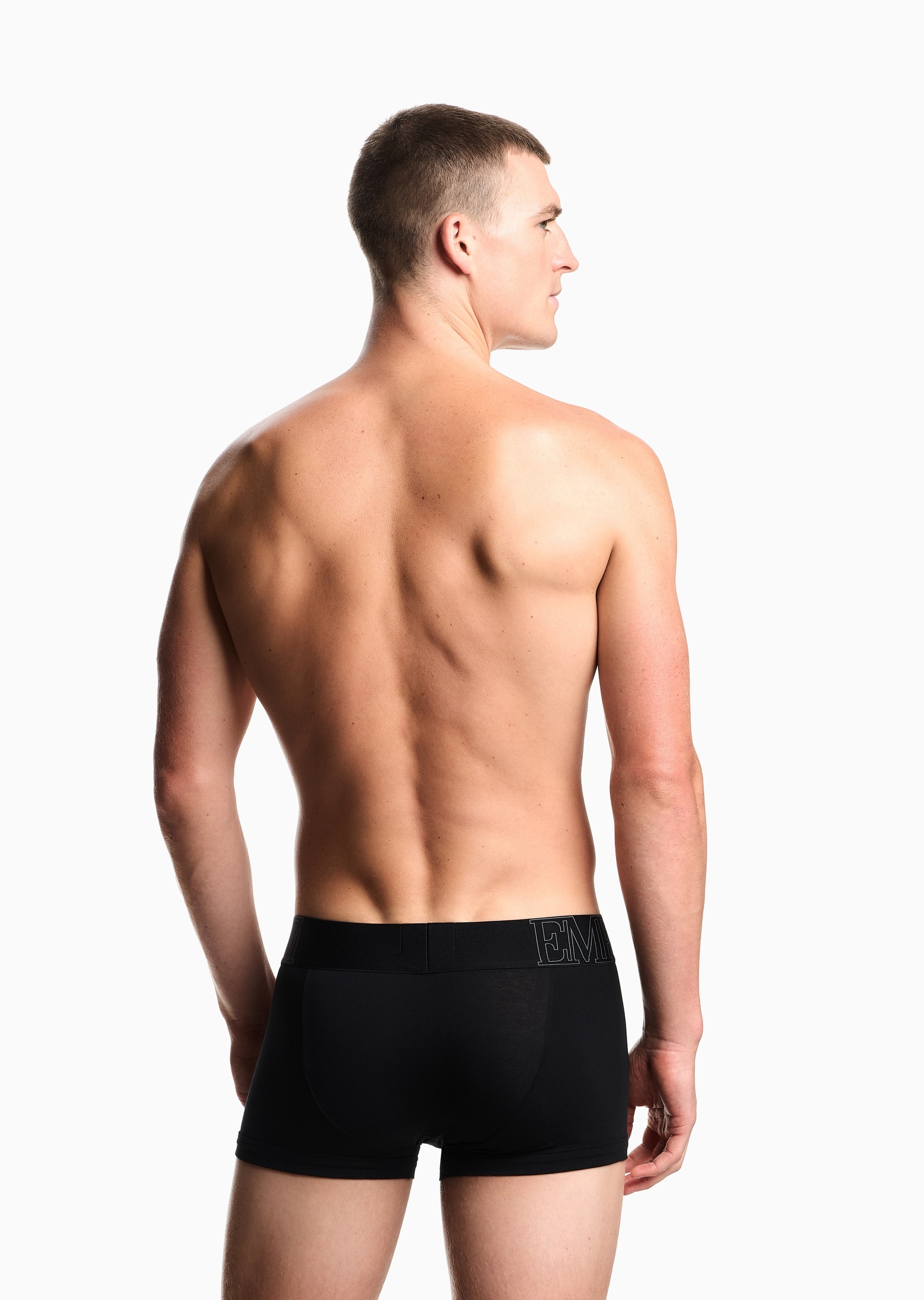Emporio Armani 男士纯棉弹力平角LOGO标识内裤