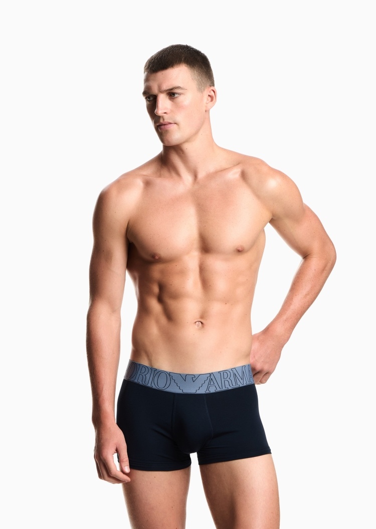 Emporio Armani 男士纯棉LOGO印花平角内裤轻奢礼物