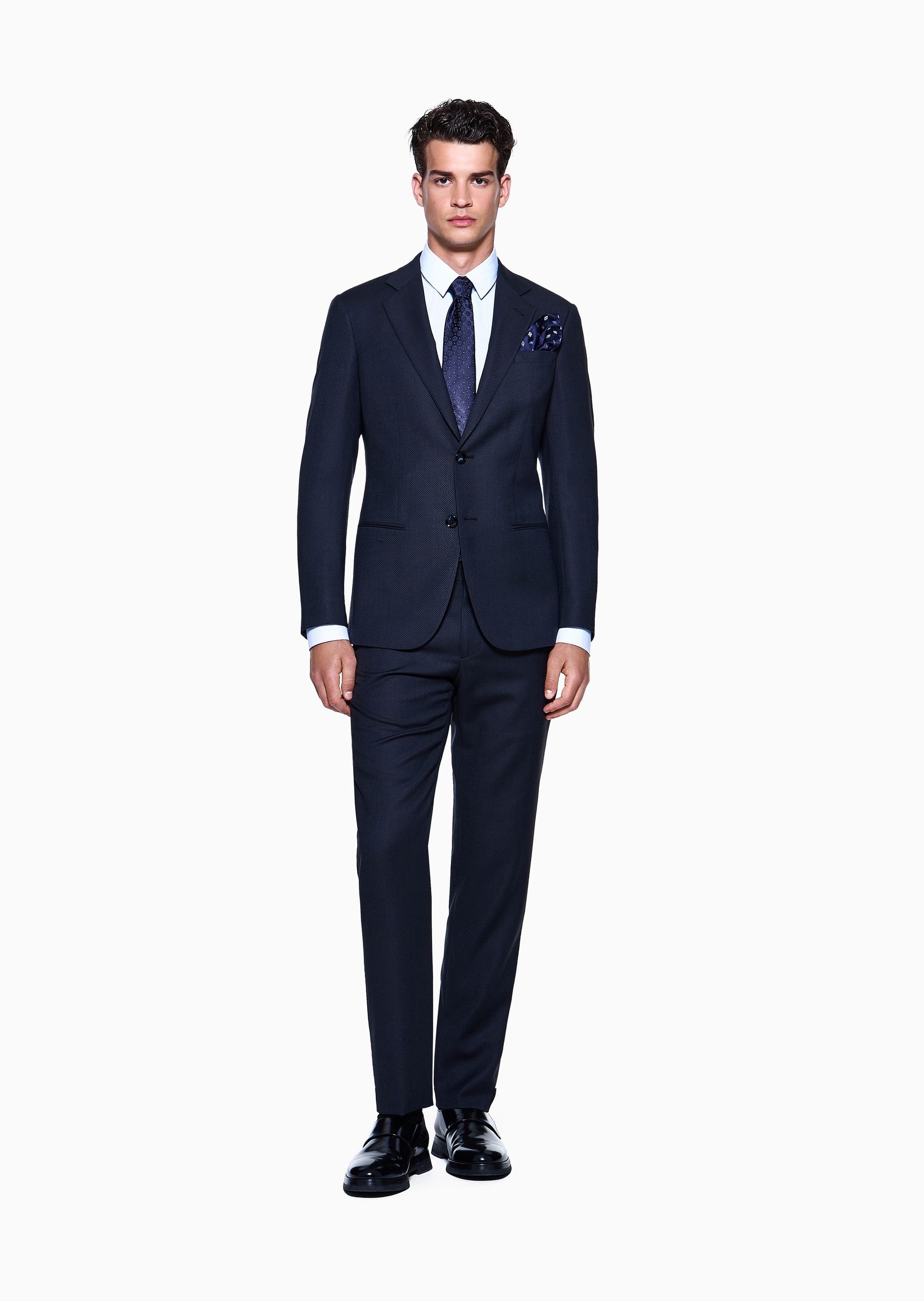 Giorgio Armani 男士长袖条纹商务休闲西装衬衫上衣