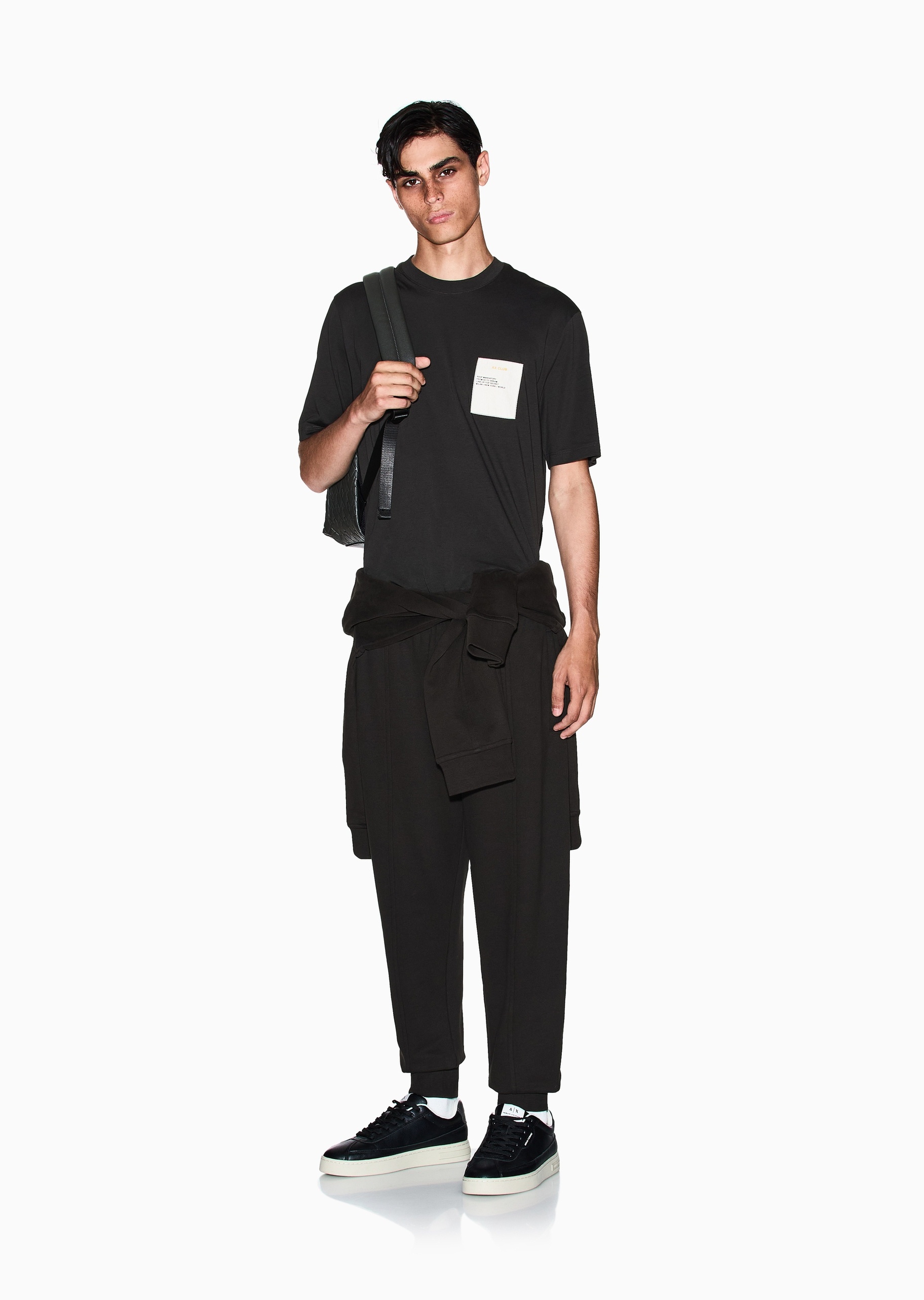 ARMANI EXCHANGE 男士纯棉重磅宽松休闲运动卫裤长裤