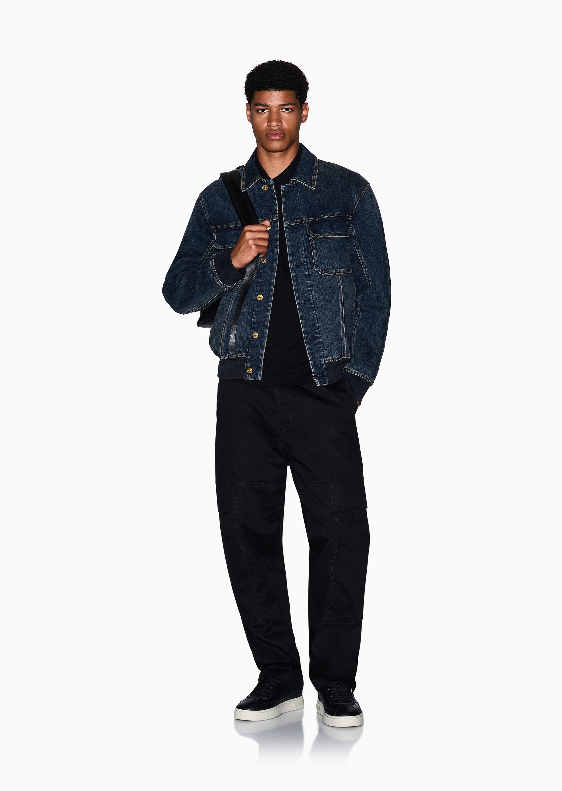 ARMANI EXCHANGE 男士全棉短袖翻领撞色滚边Polo衫