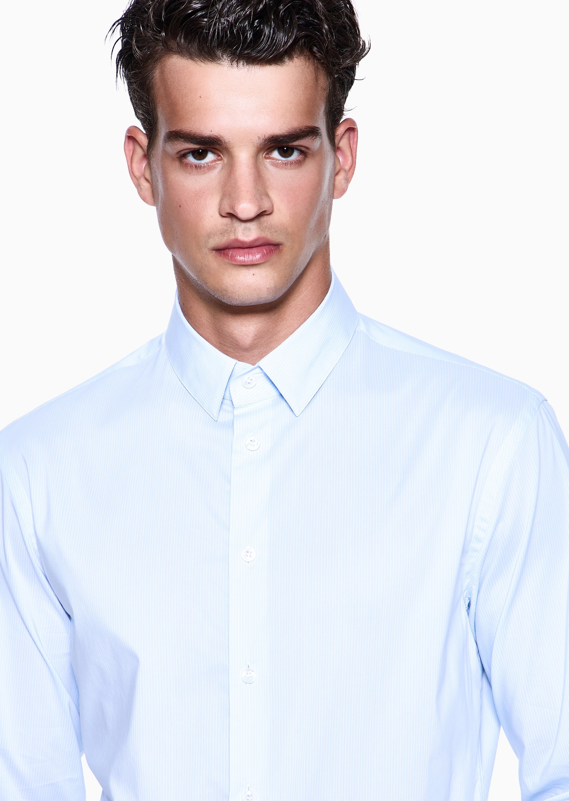 Giorgio Armani 男士长袖条纹商务休闲西装衬衫上衣