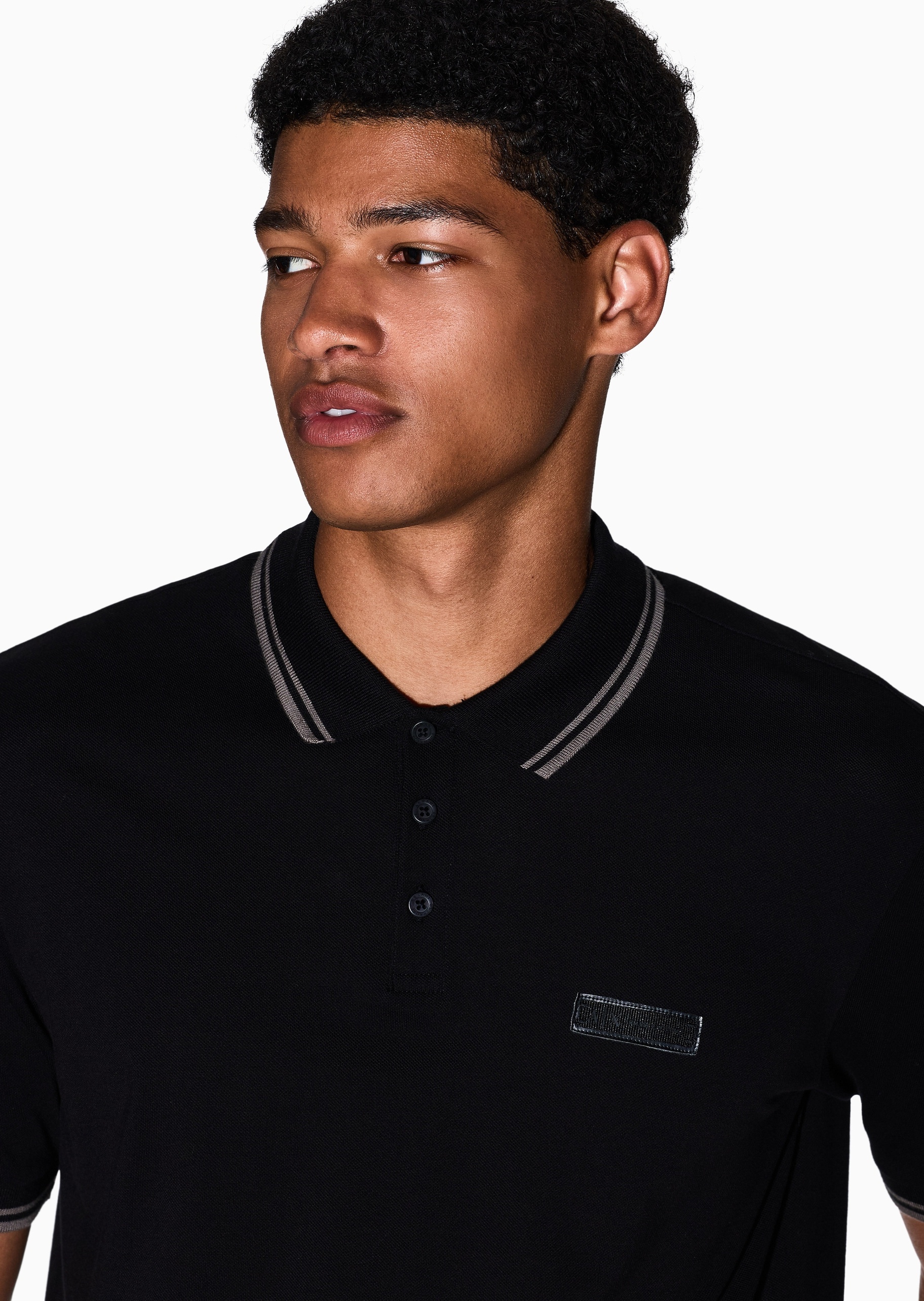 ARMANI EXCHANGE 男士全棉短袖翻领撞色滚边Polo衫