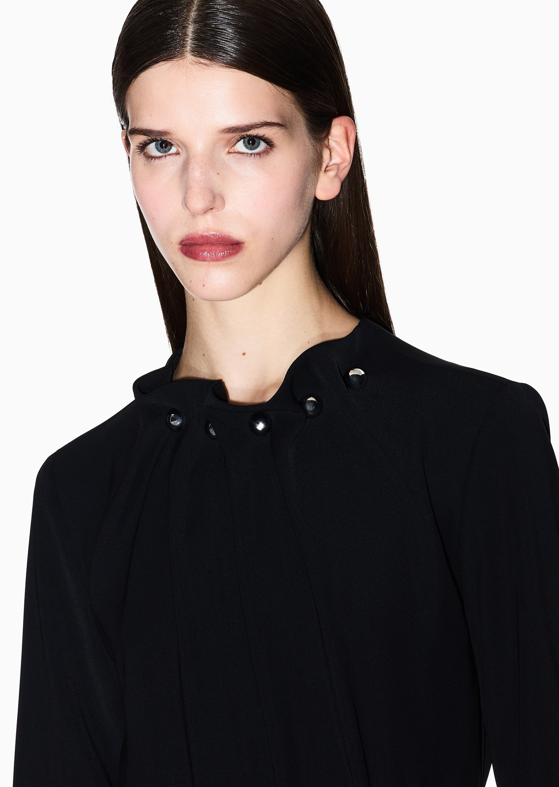 ARMANI EXCHANGE 女士长袖长款简约纯色收腰连衣裙