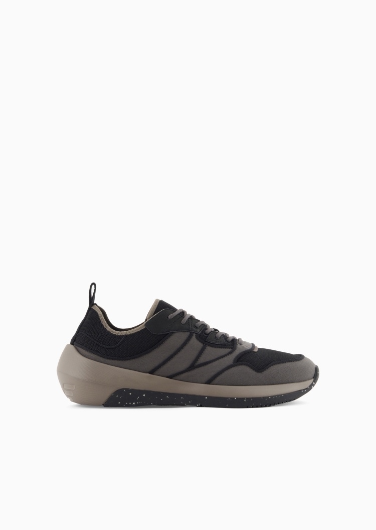 Emporio Armani 男士轻户外拼接厚底复古风休闲运动鞋