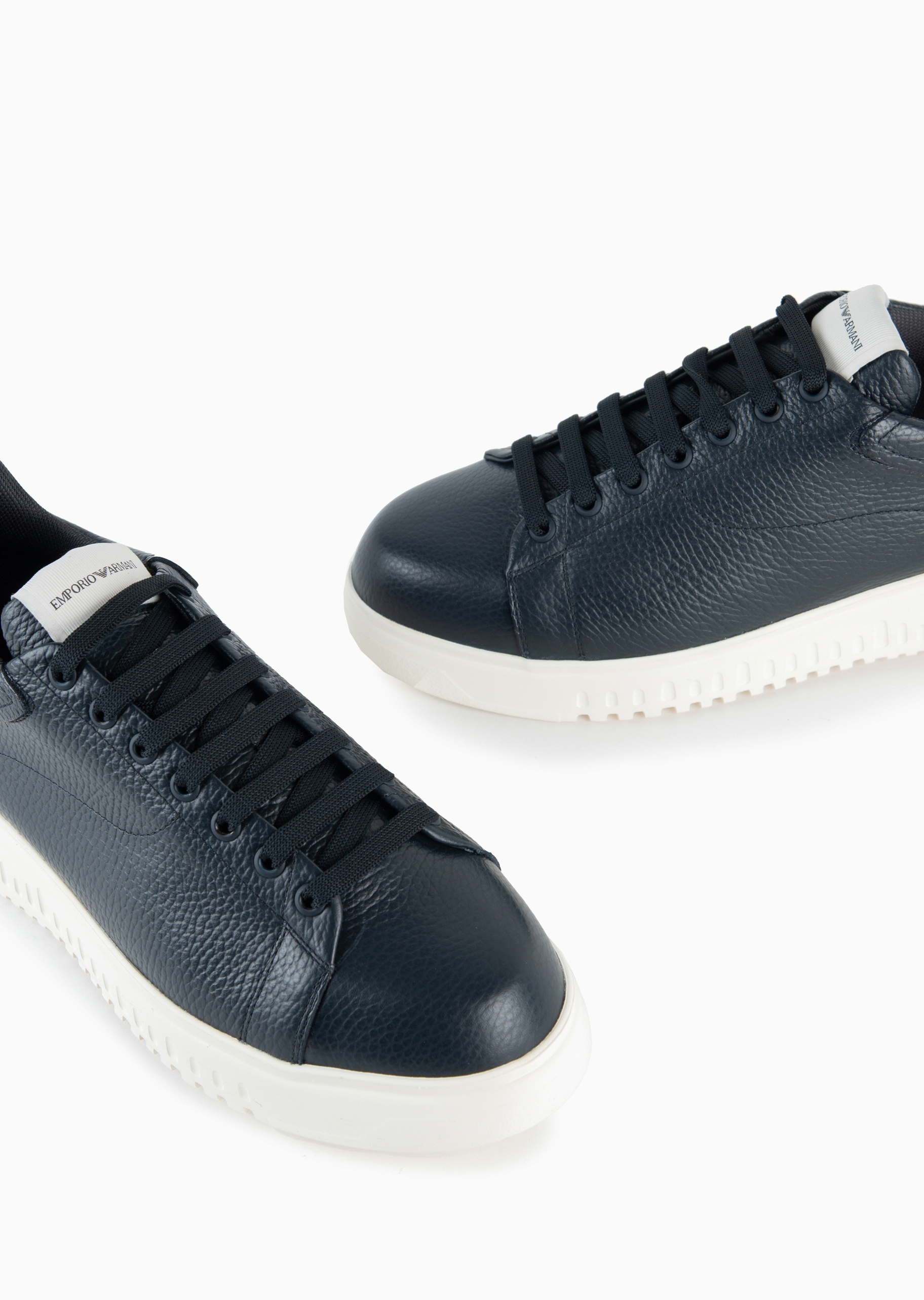 Emporio Armani 男士粒面牛皮绑带轻户外休闲运动鞋