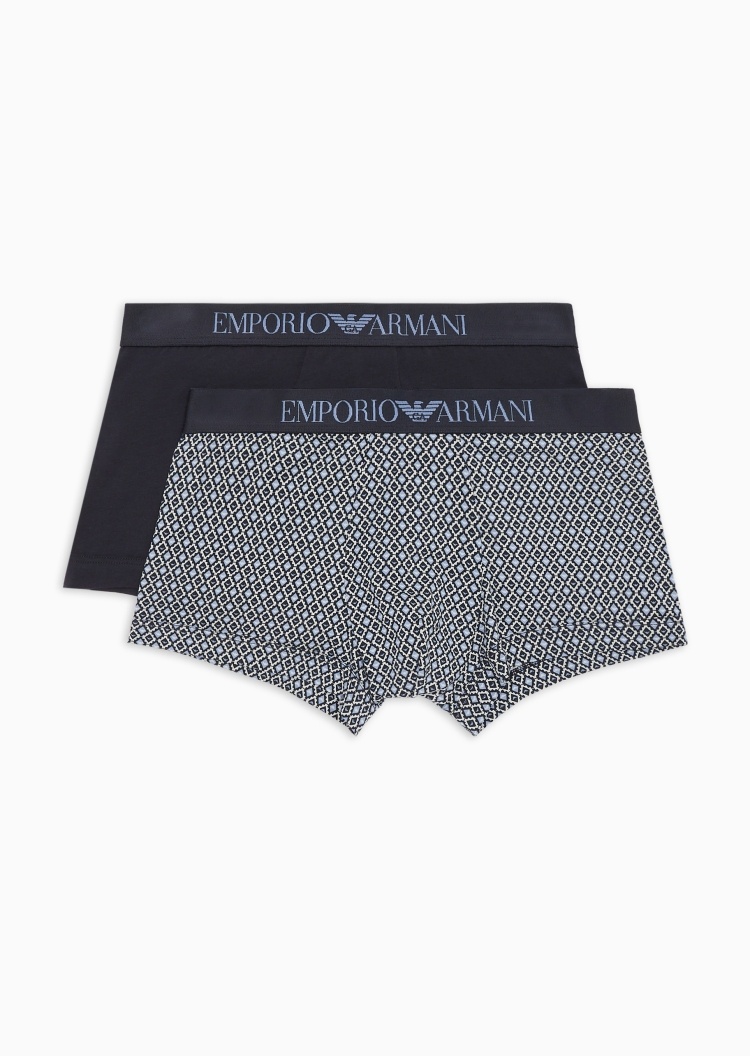 Emporio Armani 男士纯棉弹力平角两条装内裤套装