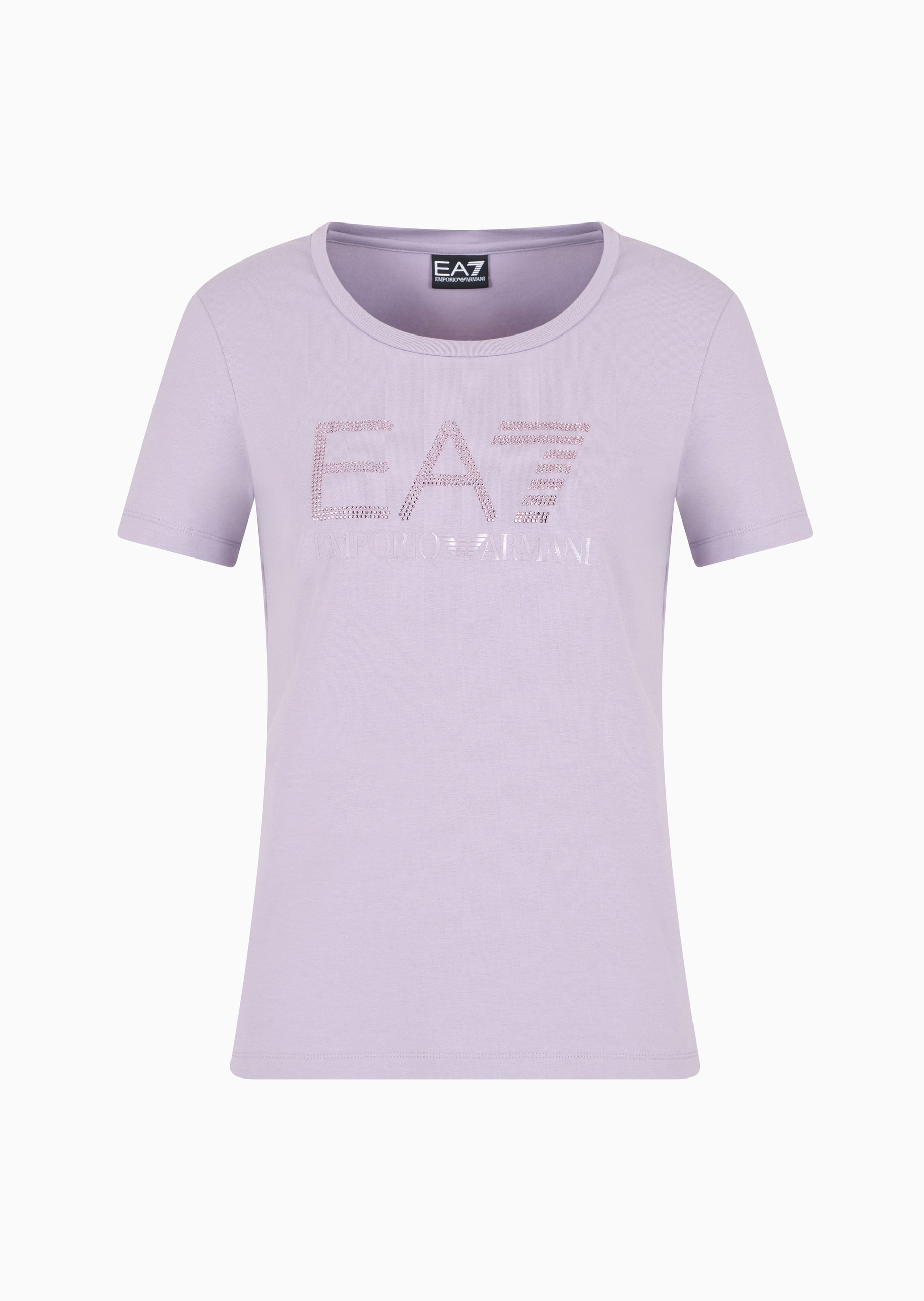 EA7 女士纯棉弹力合身短袖圆领健身训练T恤
