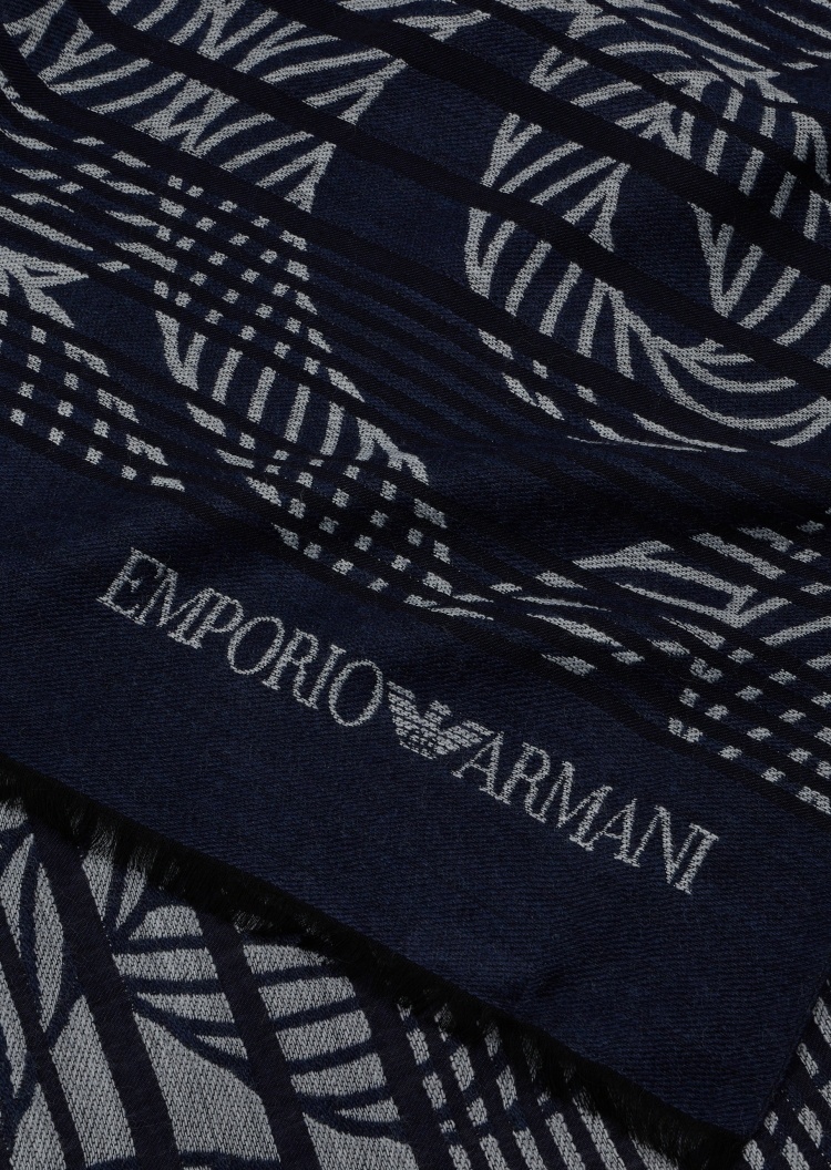 Emporio Armani 男士披肩式长方形通体提花时尚围巾