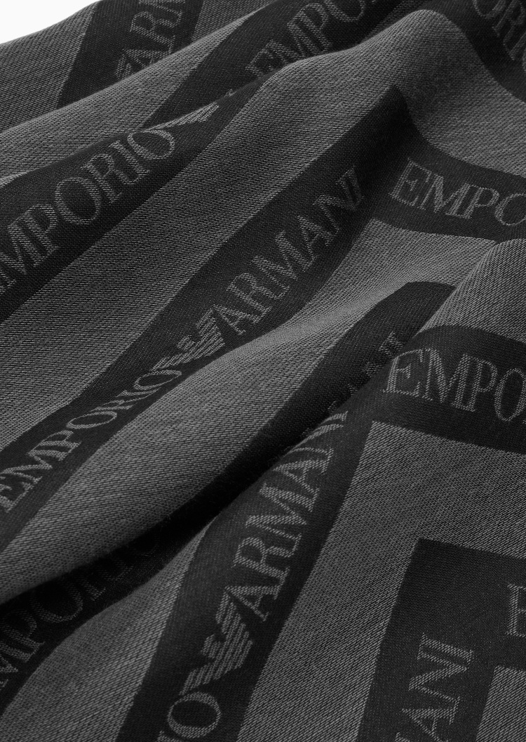 Emporio Armani 男士披肩式长方形短穗双色拼接围巾