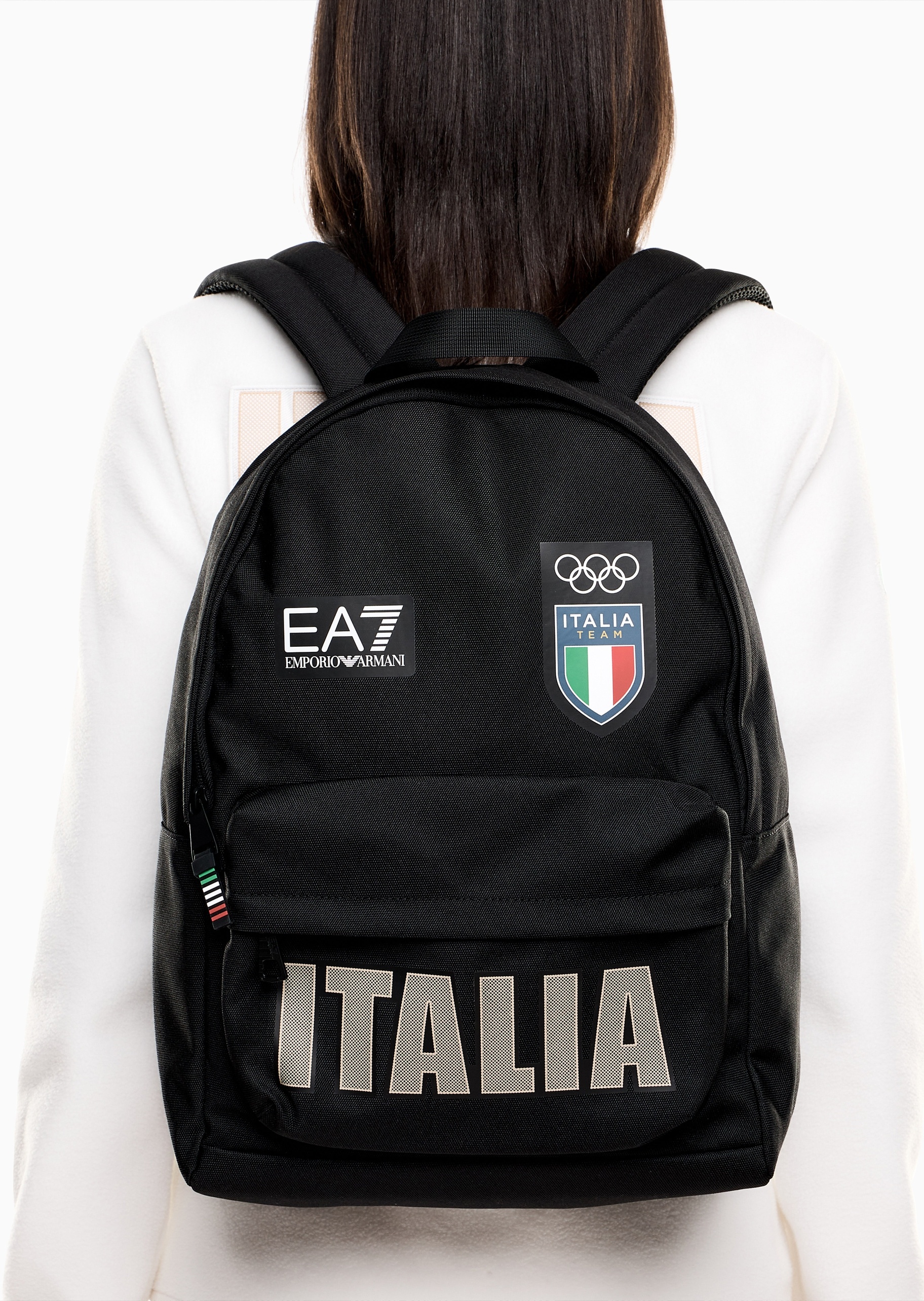 EA7 男女同款大容量拉链运动户外手提双肩包