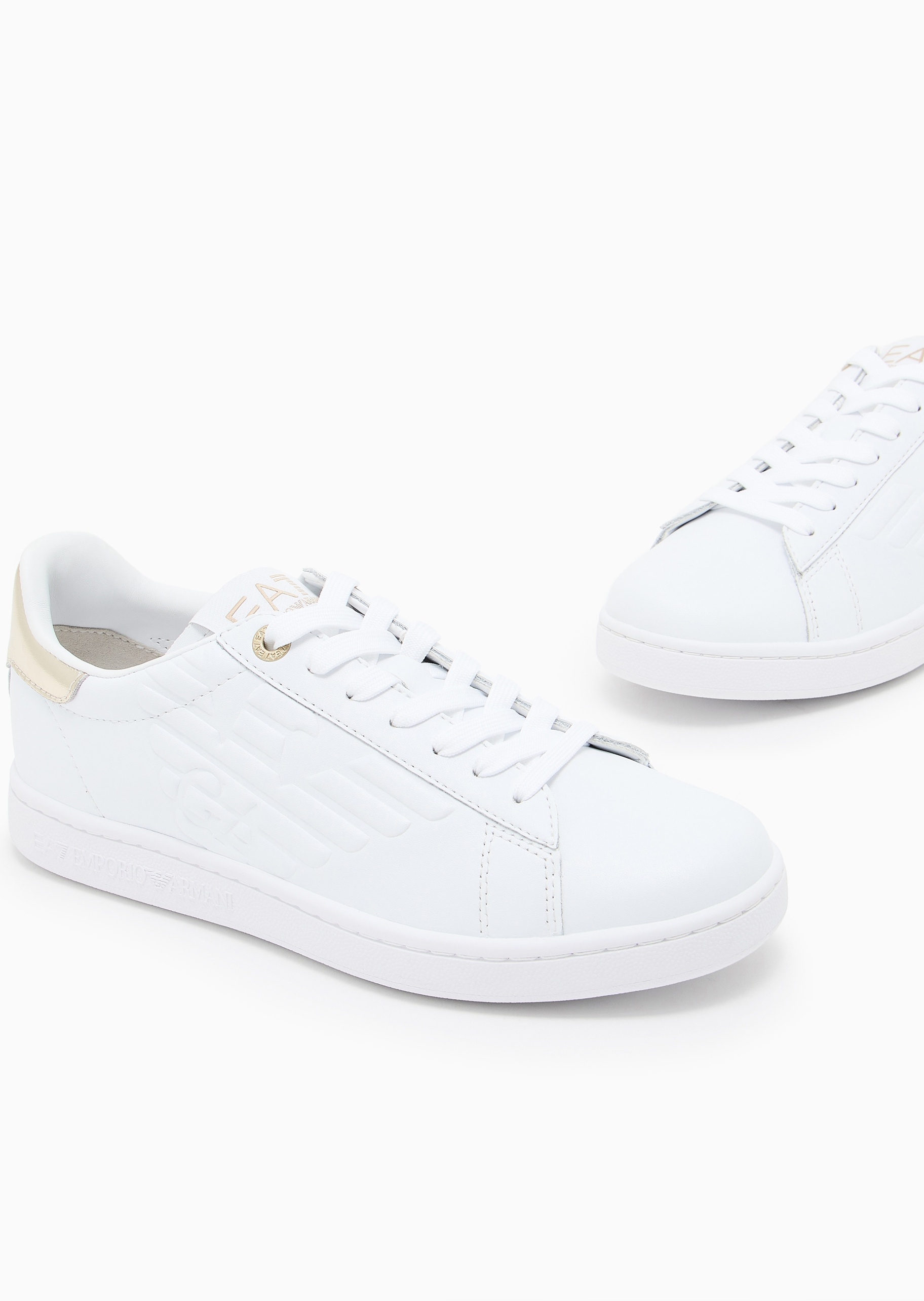 EA7 男女同款系带低帮平底板鞋运动鞋