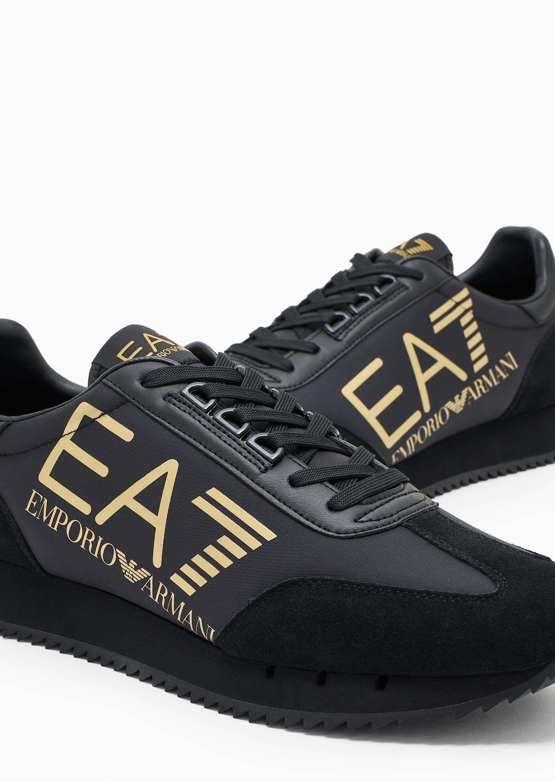 EA7 男女同款系带低帮厚底撞色拼接休闲运动鞋