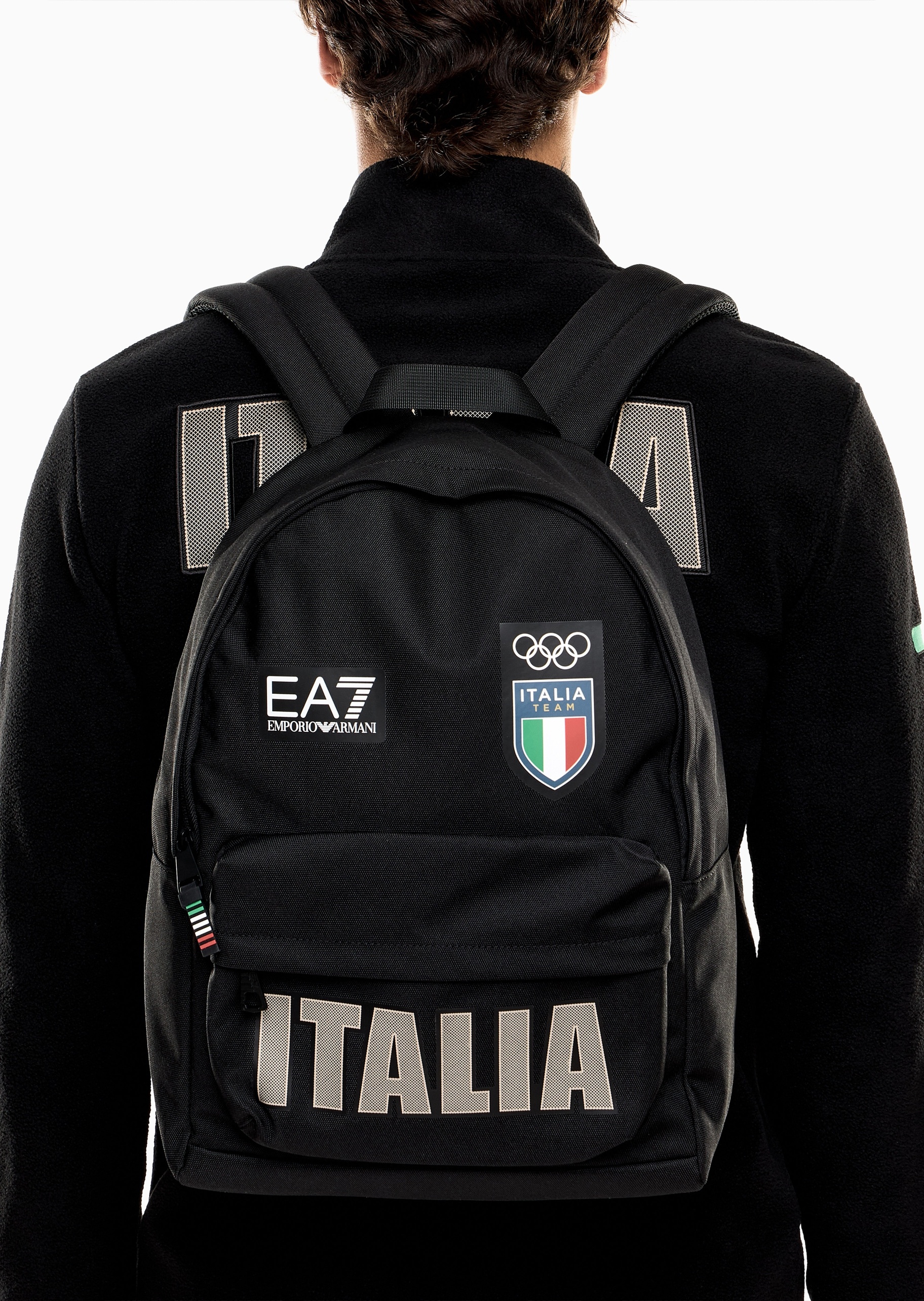 EA7 男女同款大容量拉链运动户外手提双肩包