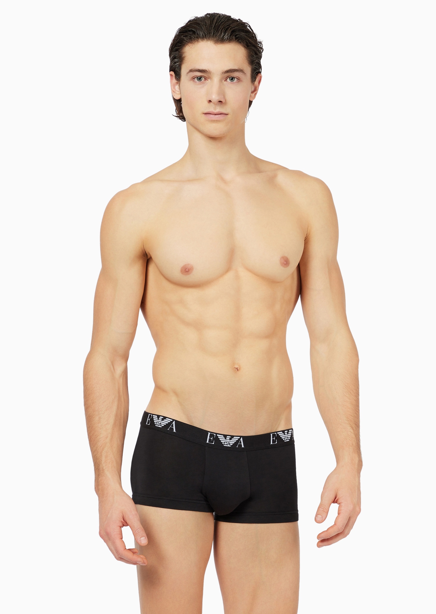 Emporio Armani 男士纯棉合身平角三条装内裤套装