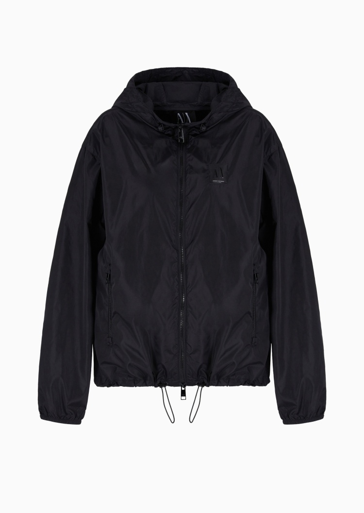 ARMANI EXCHANGE 女士合身长袖连帽拉链门襟抽绳下摆夹克
