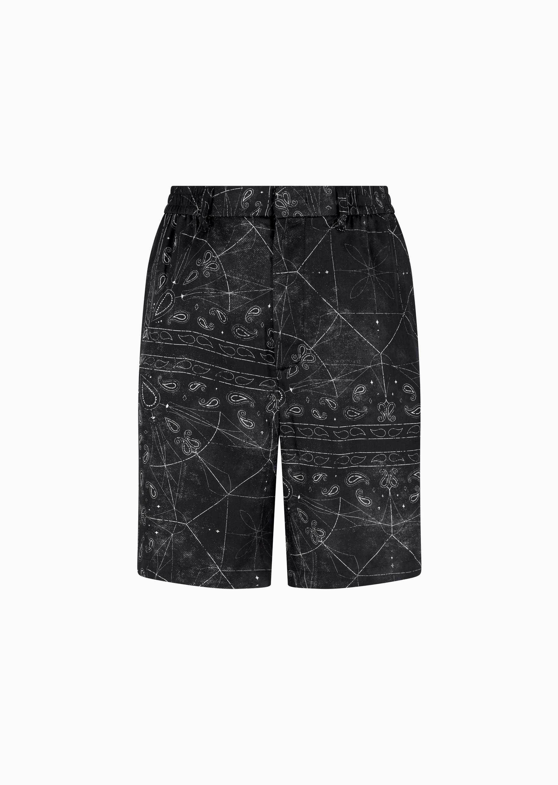 ARMANI EXCHANGE 男士人造棉直筒腰果花休闲时尚短裤