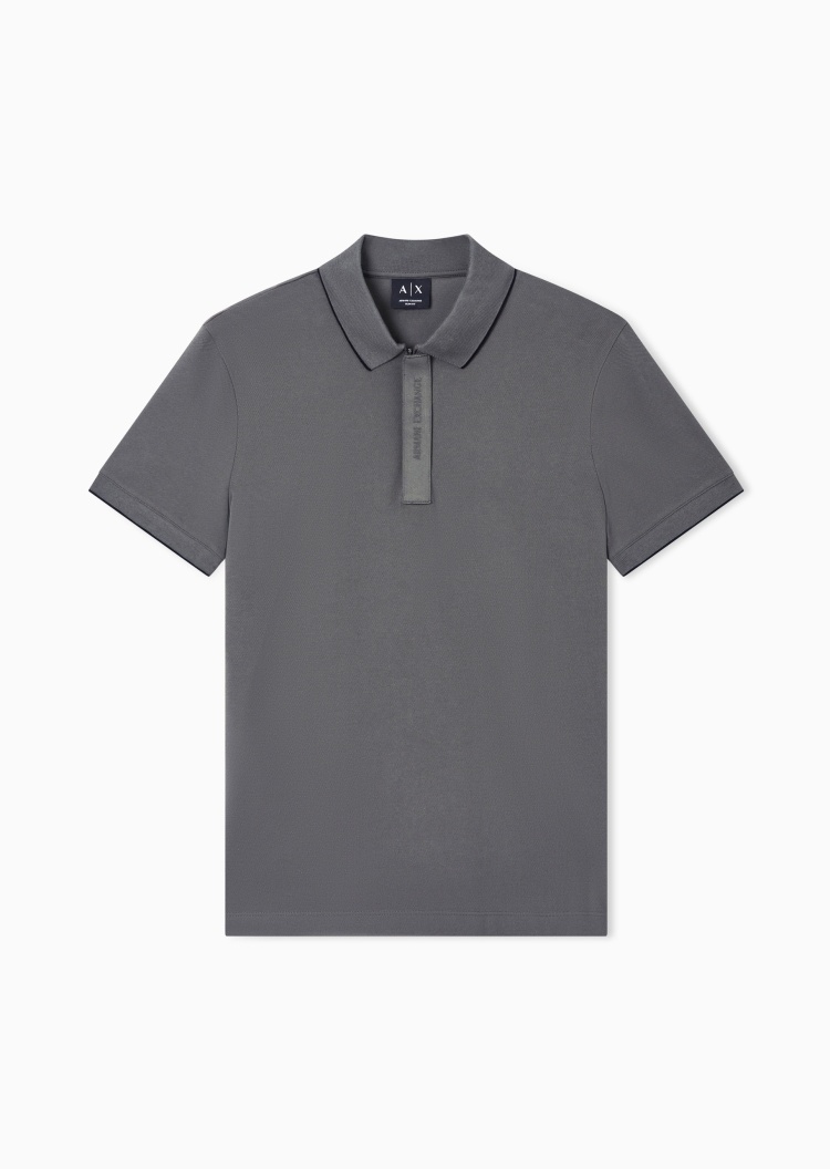 ARMANI EXCHANGE 男士纯棉短袖翻领撞色饰边Polo衫