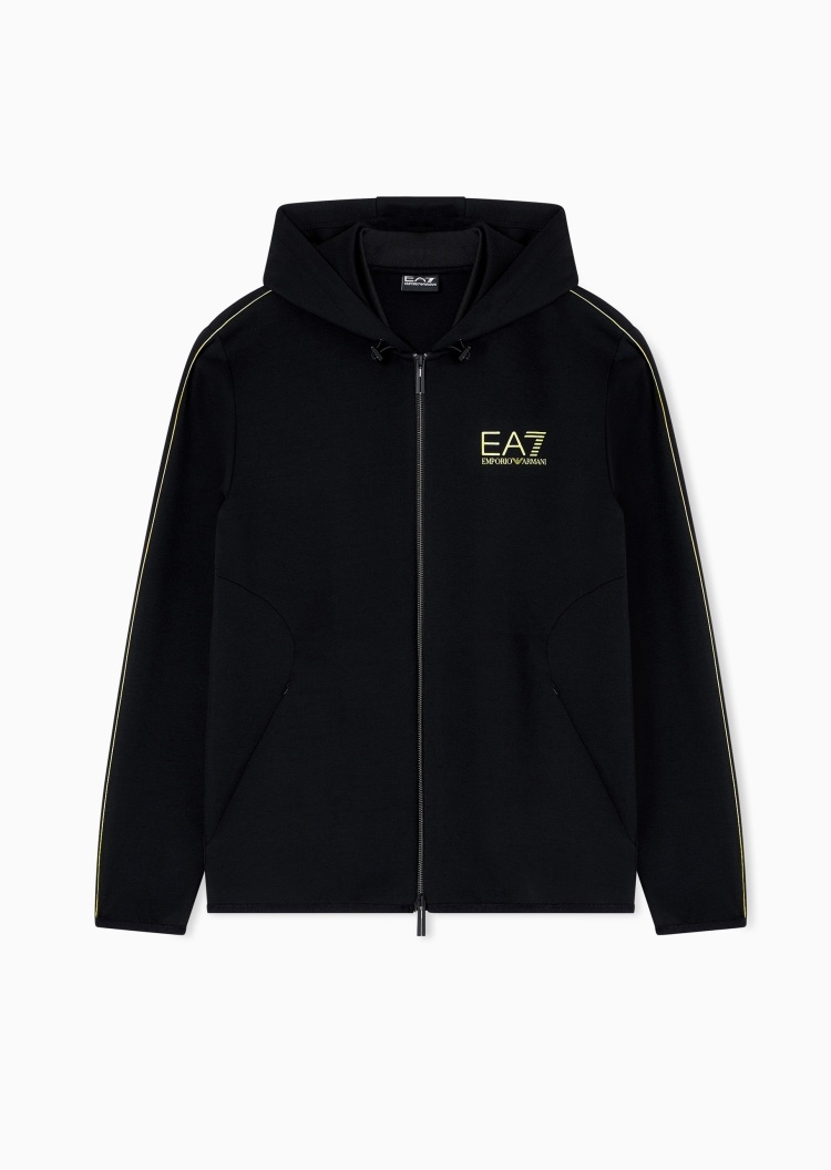 EA7 男士短款连帽拉链开衫卫衣夹克外套