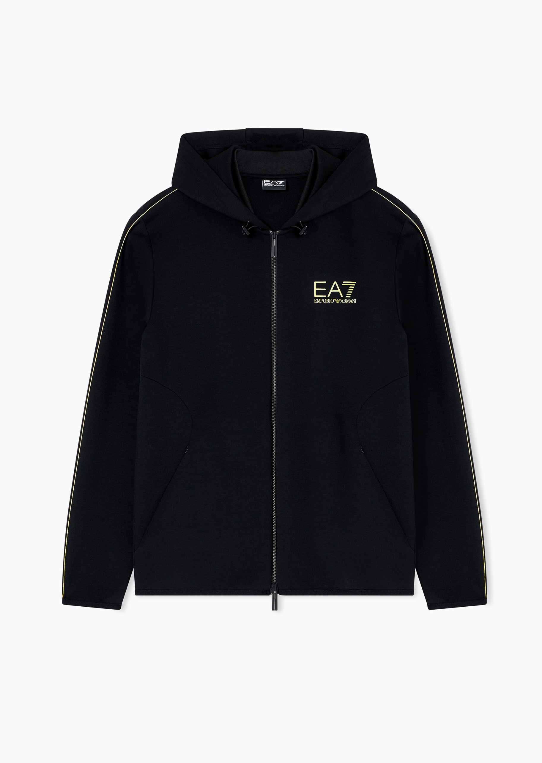 EA7 男士短款连帽拉链开衫卫衣夹克外套