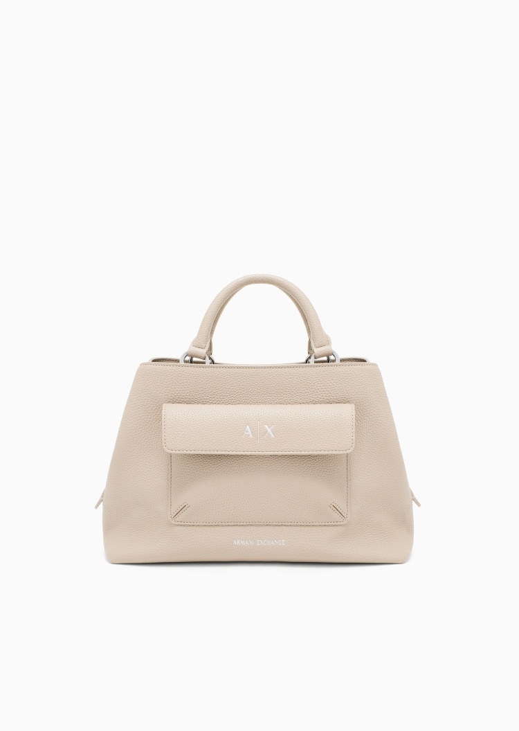 ARMANI EXCHANGE 女士拉链可拆肩带通勤单肩手提斜挎托特包