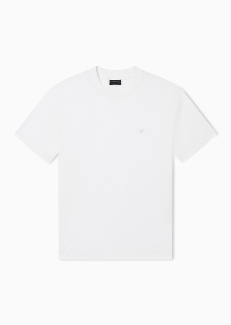 Emporio Armani 男士圆领短袖正肩莱赛尔混纺轻薄T恤