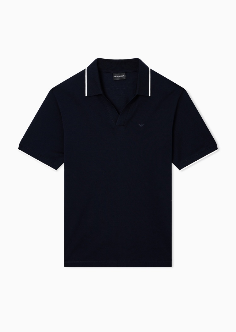 Emporio Armani 男士翻领短袖正肩刺绣老钱风Polo衫