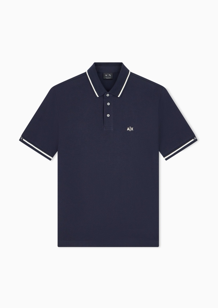 ARMANI EXCHANGE 男士纯棉短袖翻领正肩刺绣商务Polo衫