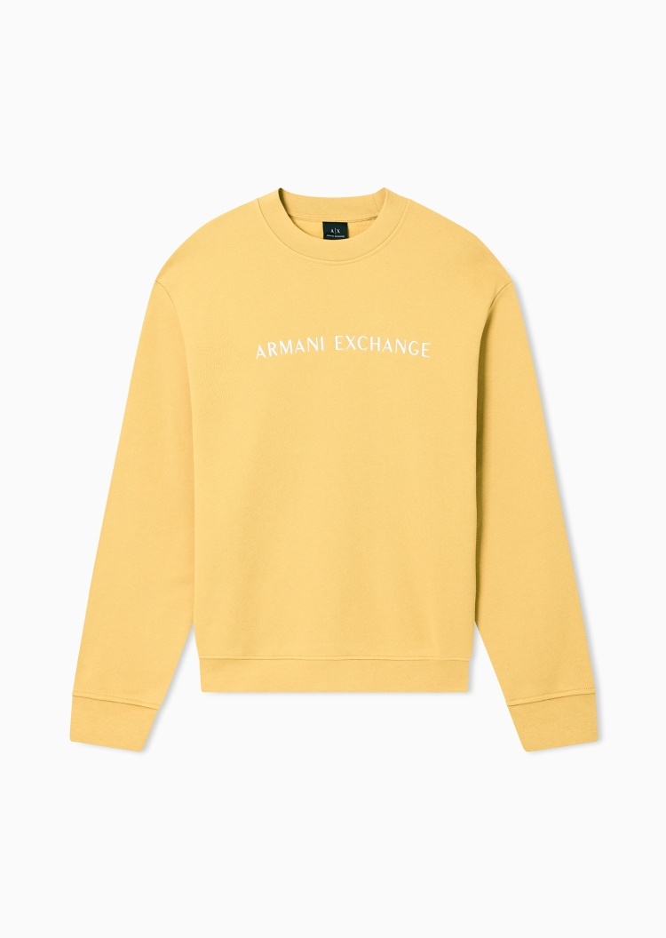 ARMANI EXCHANGE 男士纯棉重磅宽松长袖圆领刺绣卫衣