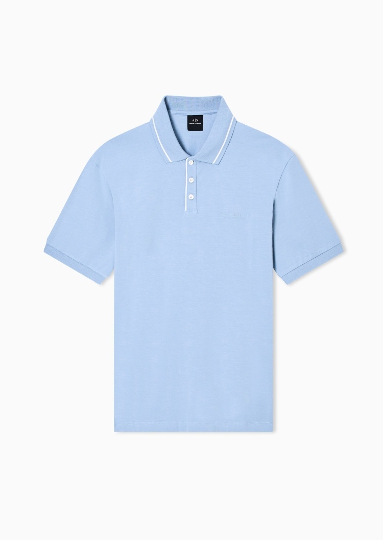 ARMANI EXCHANGE 男士纯棉弹力短袖翻领Polo衫