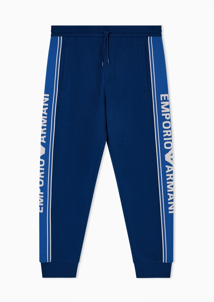 Emporio Armani 男士宽松休闲复古锥形束脚运动卫裤