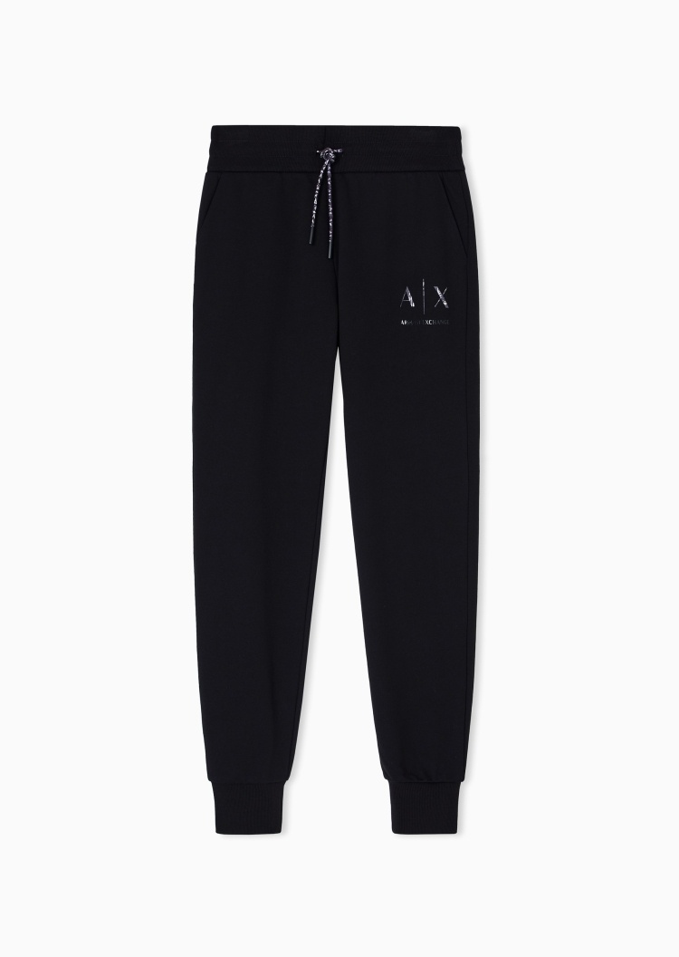 ARMANI EXCHANGE 女士全棉合身系带长款锥形束脚慢跑卫裤