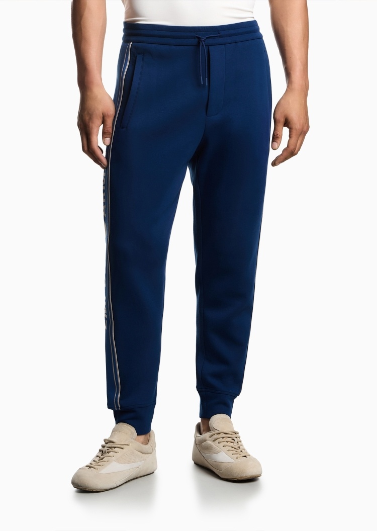 Emporio Armani 男士宽松休闲复古锥形束脚运动卫裤