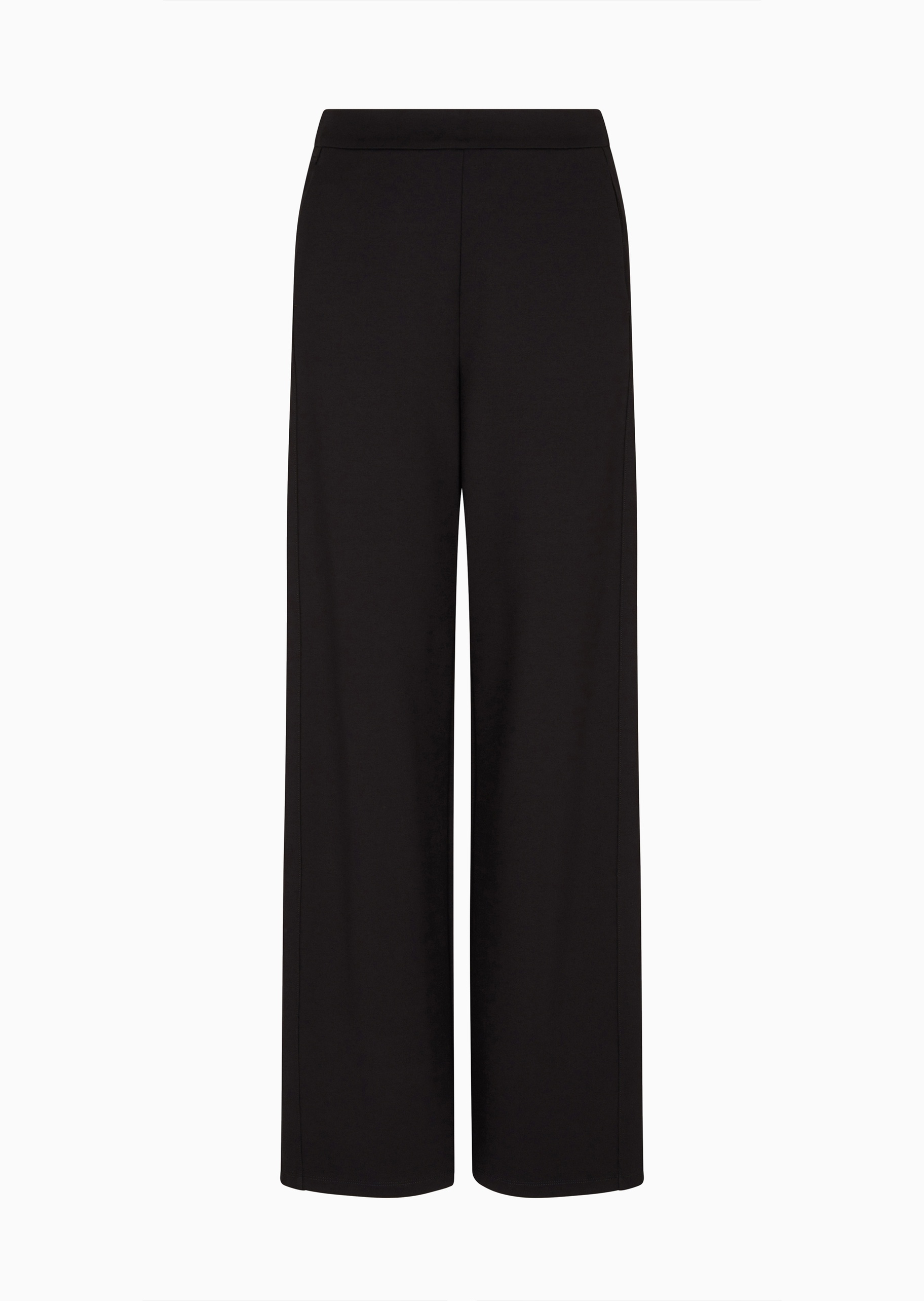 Emporio Armani 女士弹力宽松长款直筒纯色休闲裤